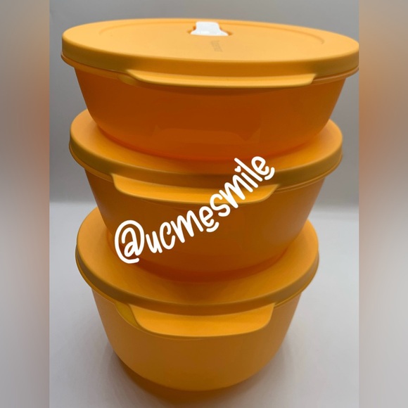 Tupperware CrystalWave Mango Nesting Round Bowl Set - Picture 4 of 7